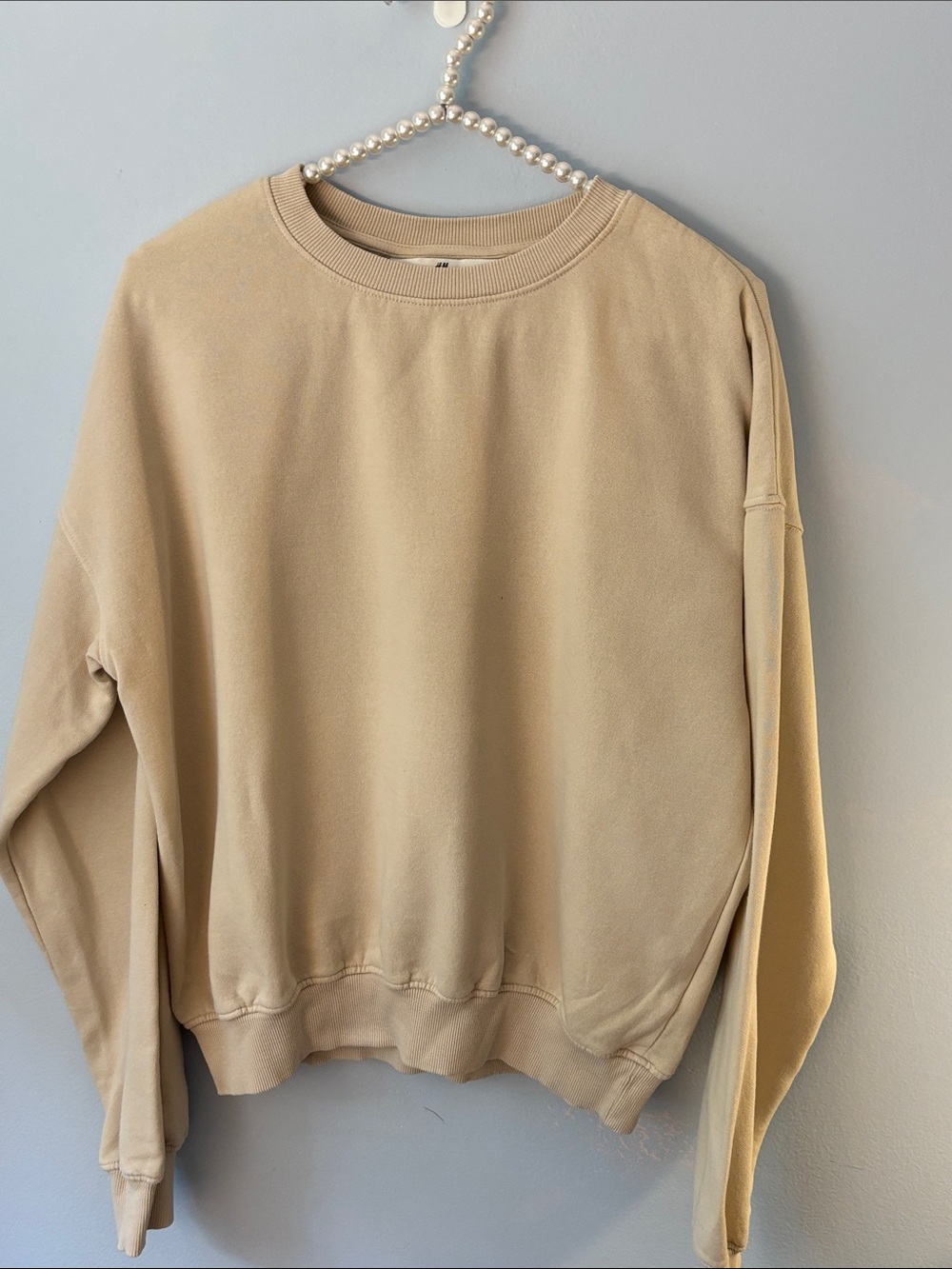 H&M Girls Crewneck Sweatshirt in Beige